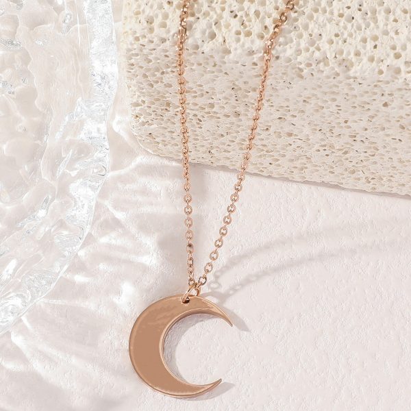 Simple Same Moon Titanium Steel Necklace