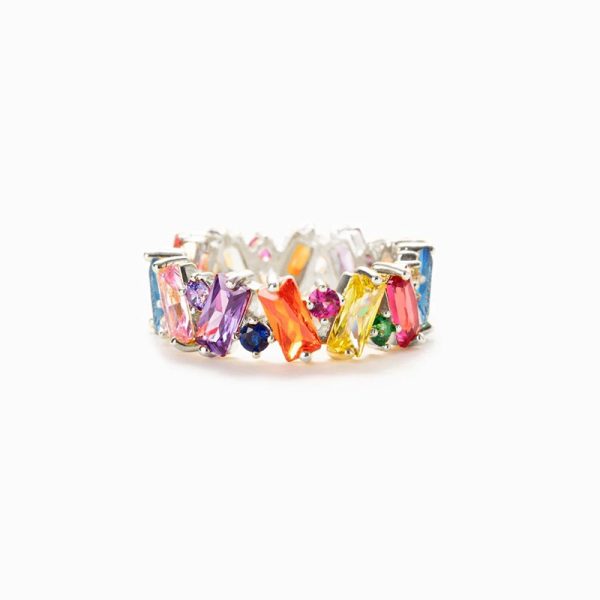 Female Geometric Design Irregular Color Ring