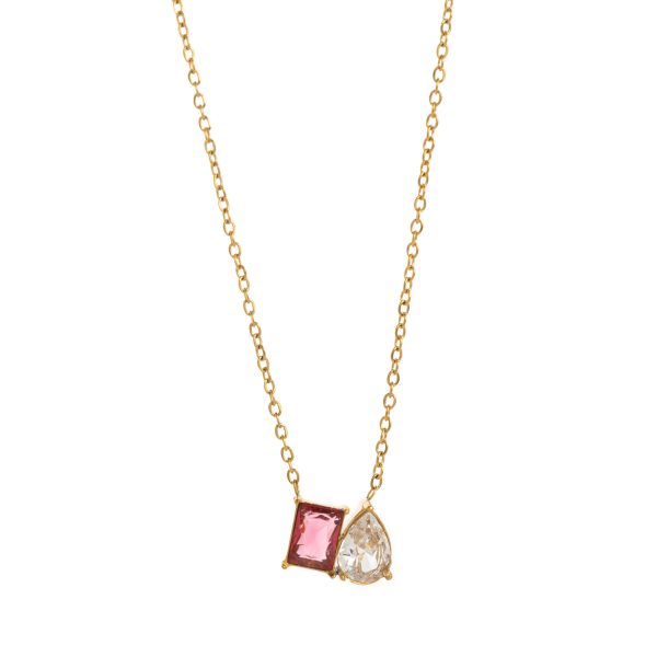 Women's All-match Twelve Birthstone Pendant Stainless Steel Necklace