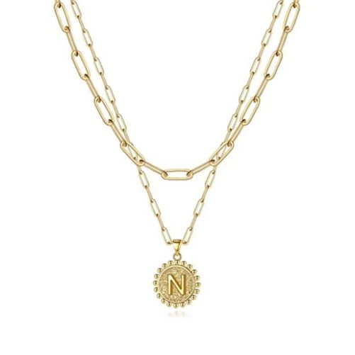 O1CN01w8TNHz1fIiymxReRB_3857833984-0-cib.jpg Letter Accessories Double-layer Round Zinc Alloy Necklace