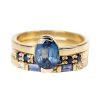 Inlaid Topaz Women's Ring Three-piece Ring Set