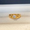 Gold SUNFLOWER Diamond-studded Ring Women