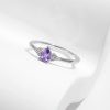 S925 Sterling Silver Light Luxury Rhinestone Purple Crystal Drop-shaped Ring