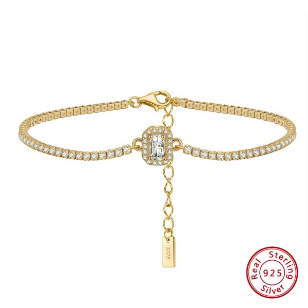 S925 Sterling Silver Tennis Bracelet European And American Affordable Luxury Fashion Temperament