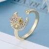 Micro-inlaid Free Rotating Zircon Star Moon Anti-anxiety Ring