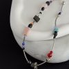 New Chinese Style Summer Lazy Colorful Natural Stone Titanium Steel Necklace