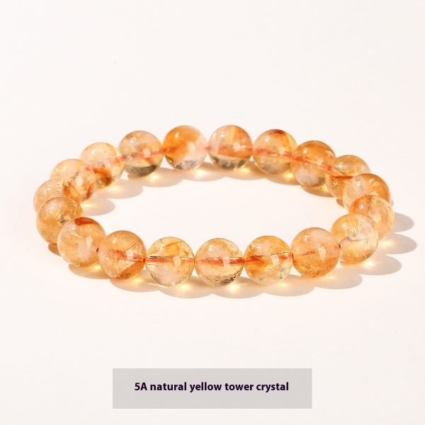 Natural Snowflake Yellow Tower Crystal Honey Milk-in-water Bracelet