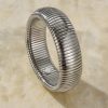 Women's Exaggerated Vertical Stripe Ring Elastic Titanium Steel Bracelet