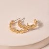Korean Cute Daisy Statement Stud Earrings Gold Flower Circle Earrings For Women