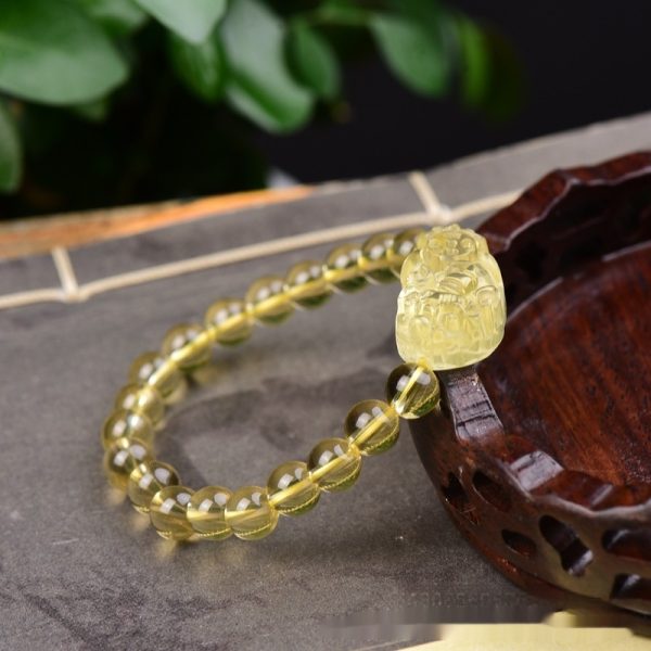 Fashionable And Individual Yellow Crystal Pendant Bracelet