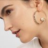 Geometric Metal Big Circle Diamond Earrings Fashion