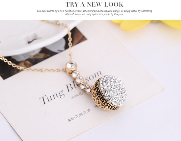 Round Ball Diamond Jewelry Set Party Costumes