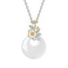 The 12 Floras White Chalcedony Peace Buckle S925 Silver Necklace