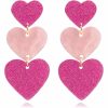 Set Rose Red Geometric All-match Earrings For Women