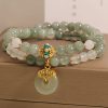 Aventurine Double-layer Jade Bracelet For Women Light Luxury Minority Exquisite Peace Buckle