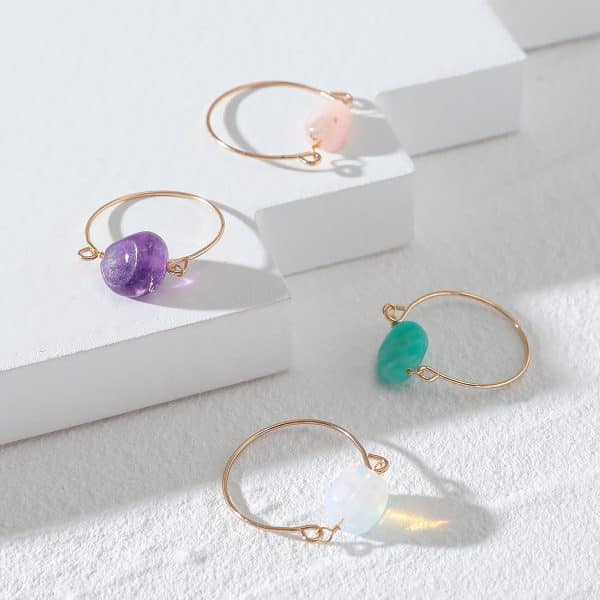 Multi Layered Laminated Stone Ring