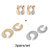 5Pair Fashion Round Twist Copper Small Hoop Earrings Set For