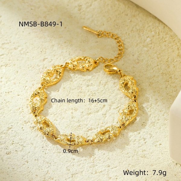 Titanium Steel Bracelet 18K Gold Plating Stainless Steel Inlaid Zircon