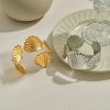 Concave-convex Scallop Wide Surface Stainless Steel Bracelet