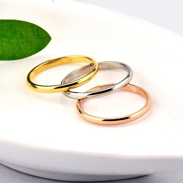 Couple Ultra-fine Glossy Titanium Steel Female Ring