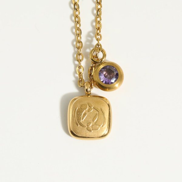 December Birthday Stone Pendant High Color Retention Necklace