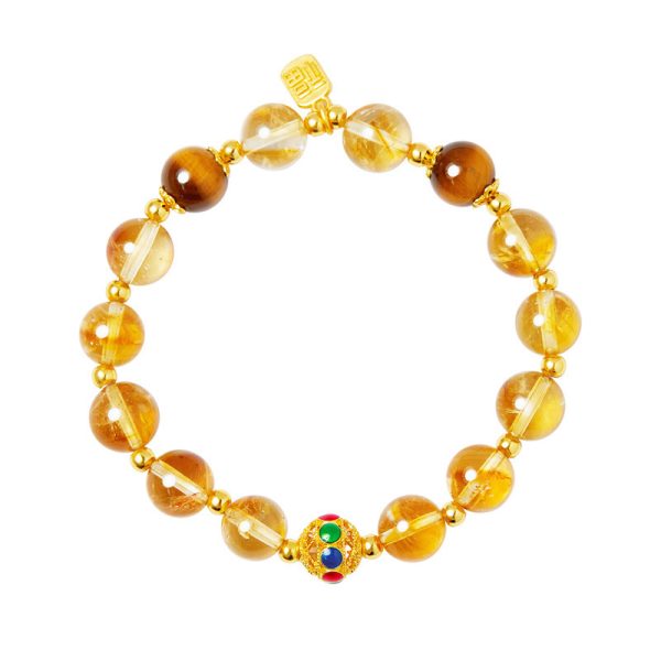 Yellow Transparent Glass Women Bracelet