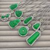 a14a9cd3-5499-4b3f-a07a-c10a38b102d5.jpg Artificial Chalcedony Lucky Pendant Pendant Emerald Green Safety-blessing Card Necklace Temperament