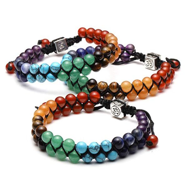 Natural Stone Volcanic Lava Stone Double Row Bracelet