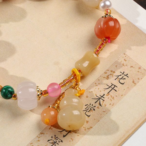 Natural Xinjiang Pumpkin Beads Bracelet Couple Retro Ethnic