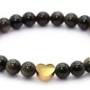 Natural Stone Healing Stone Beaded Bracelet Stainless Steel