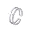 Double-layer Couple Ring Fashion Micro Rhinestone Ring