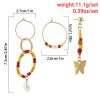 Temperament Stitching Rice Beads Butterfly Earrings Set