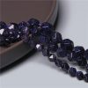 Blue Sand Stone Faceted Loose Beads Cut Corner Blue Sand Stone Golden Sand Stone DIY Fashion Jewelry With Beads