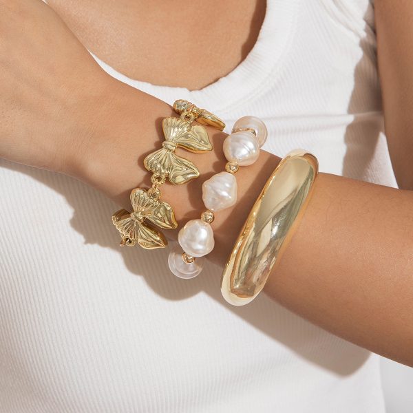 New Multi-layer Line Winding Geometric Open Bracelet Suit