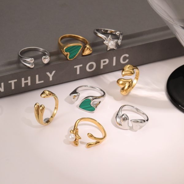 Geometric Design Stainless Steel Open Titanium Steel Ring