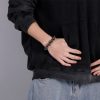 Retro Style Black Square Rivet Stainless Steel Men's Bracelet