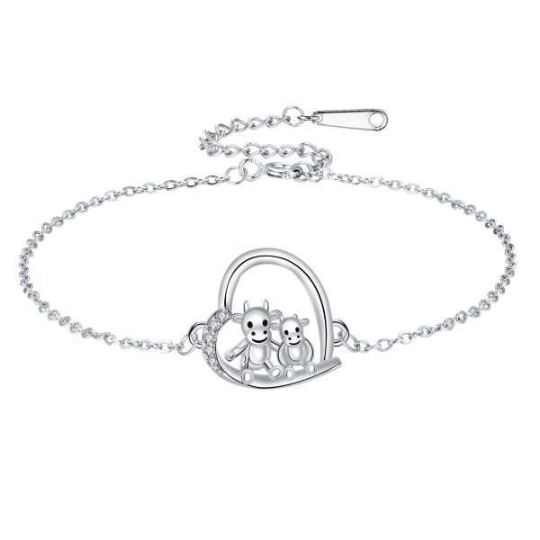 European And American Bracelet High Sense Female With Hearts Cow Bracelet