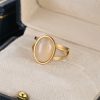Natural Cut Stone Ring Men And Women Couple Fashion