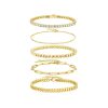 S925 Silver Gold Fashion 5-piece Stacked Bracelet