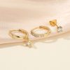 S925 Sterling Silver Zircon Diamond-embedded Geometric Earings Set