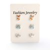 Personalized Oil Dripping Cartoon Animal Ear Stud Set