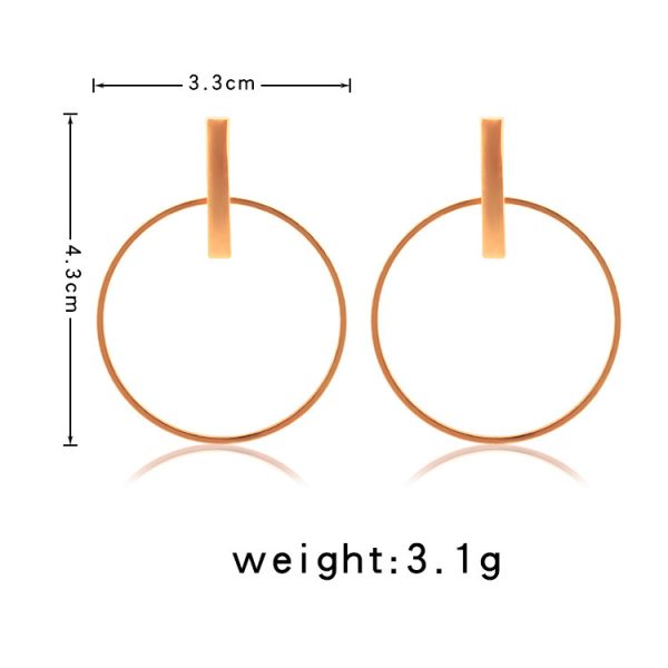 Simple Temperament Big Circle Female Earrings