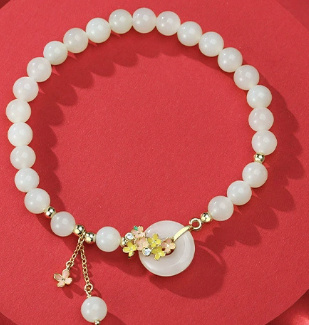 Laurel Safe Buckle Natural Hetian Jade Necklace