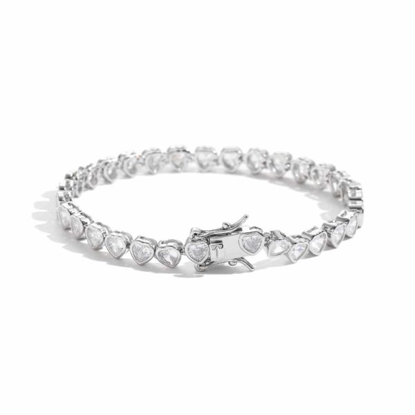 Women's Tennis Chain Heart-shaped Couple Bracelet