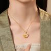 The 12 Floras White Chalcedony Safety Buckle Pendant Necklace