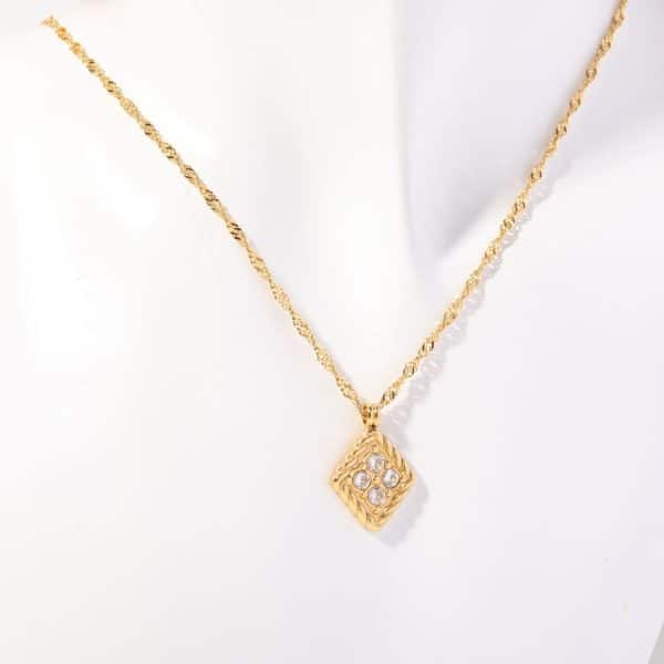 December Birthday Stone Necklace Quadrilateral