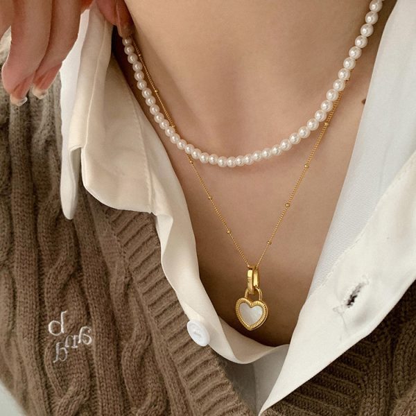 High-grade Double-sided Shell Love Pendant Necklace For Women