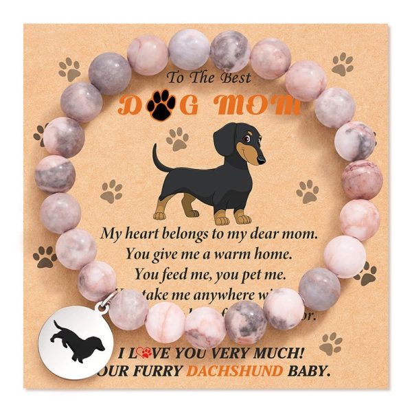Puppy Pendant Stainless Steel Round Board Bracelet