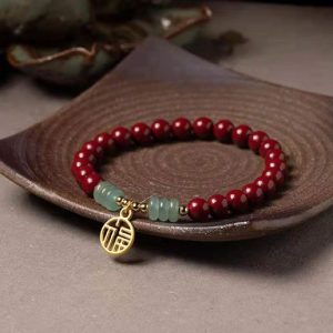 Fashion Personalized Gold Cinnabar Bracelet For Women