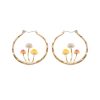 Boho Hoops Trendy Vintage Gold Mushroom Look